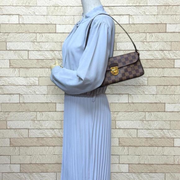 LOUIS VUITTON Authentic Brown Damier Canvas Shoulder Bag - Picture 2 of 8